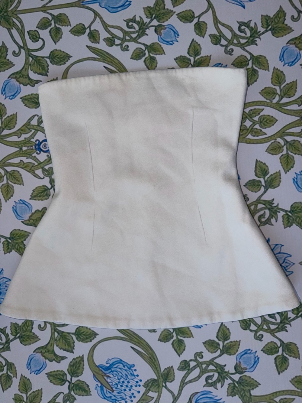 Zara White Strapless Peplum Top